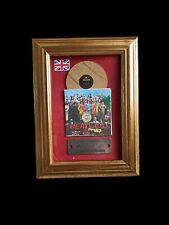 Miniature Framed Gold Record Album 5x3inch. Beatles - Sgt Pepper