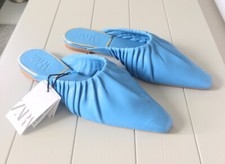 Zara Blue Leather Gathered