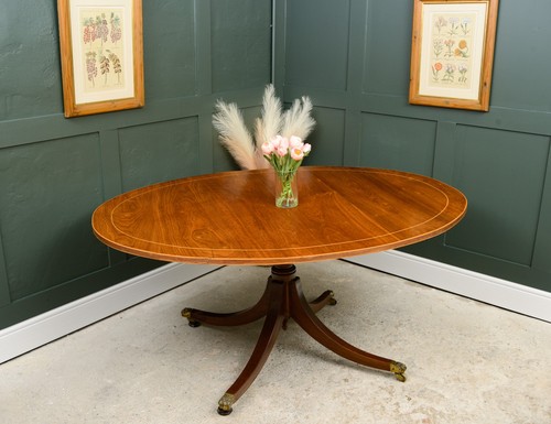 Oval mahogany dining table - mahogany,