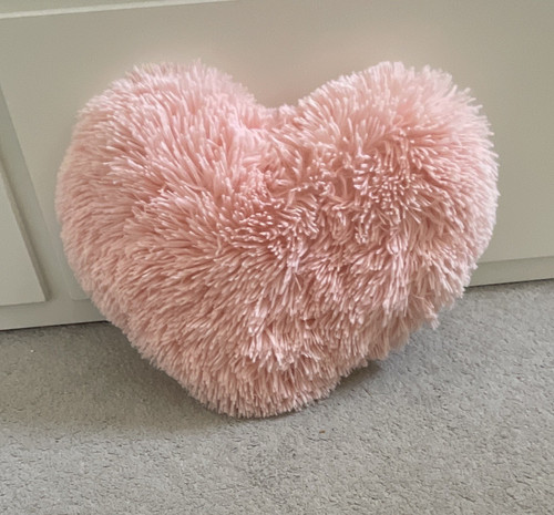 Pink faux fur - pink, heart