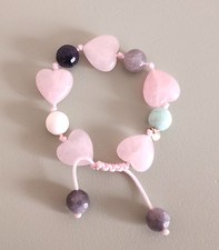 Lola Rose Ellie May Bracelet Rose Quartz Amazonite Cloudy Quartz Blue Sandstone