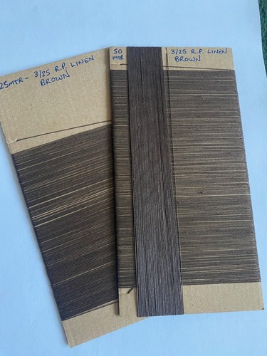 Brown linen hand - brown,