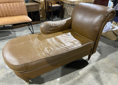 Wonderful brown leather - leather, chaise