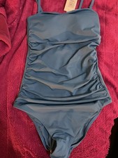 M&S magic 360 shaping  blue swimsuit swimming costume 10 longer length BNWT 