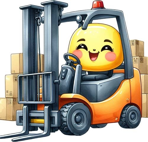 Colour forklift truck - wall, art