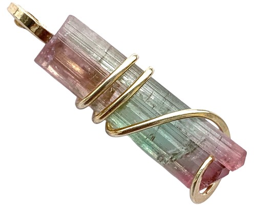 14k gold watermelon tourmaline - 14k,