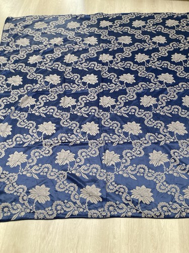 Vintage navy jacquard duvet - vintage,