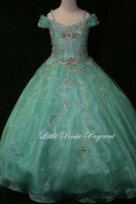 NEW* Little Rosie Girls Glitz Long Pageant Dress LR2019 Mint 14 $550