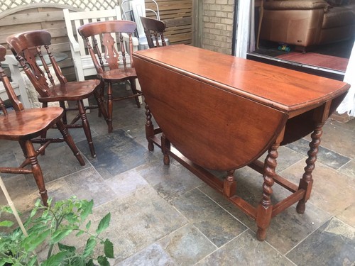 Vintage oak oval - gate, leg