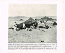 Sahara Desert Caravan Camp Antique 1894 Picture Old Print PP#SD
