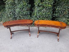 MATCHING PAIR OF MAHOGANY KIDNEY SHAPE WRITING DESKS