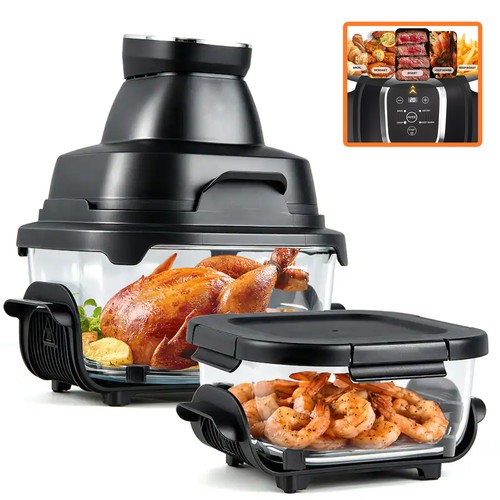 Portable glass air fryer - portable, 4l