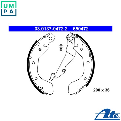 Brake shoe set 0137 0472 - shoe, 03.0137-0472.2