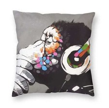 BANKSY MONKEY DJ Cushion Cover