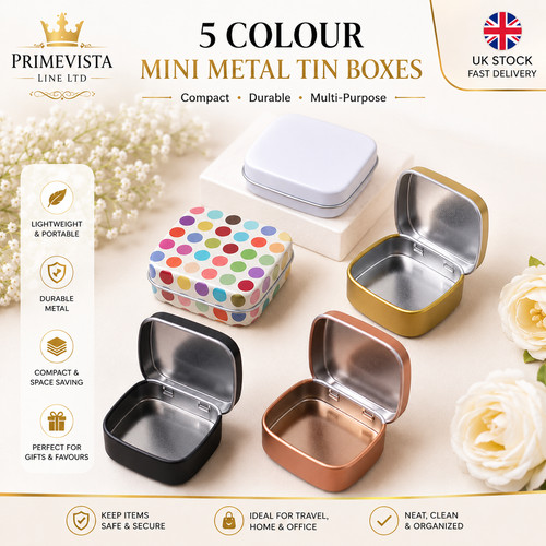 Small metal tin storage - metal,