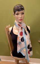 Long Silk Scarf. White with