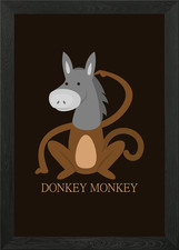Donkey Monkey Framed Wall Art