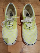 Vans checkerboard trainers - UK 10.5 - yellow and white USED but GOOD COND