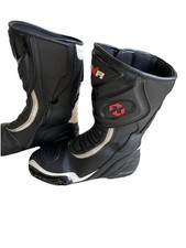 DXR Motorbike Microfibre Leather Boots Black White (UK size 42)