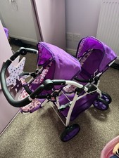 Kids Double Pram And Baby Born Bundle