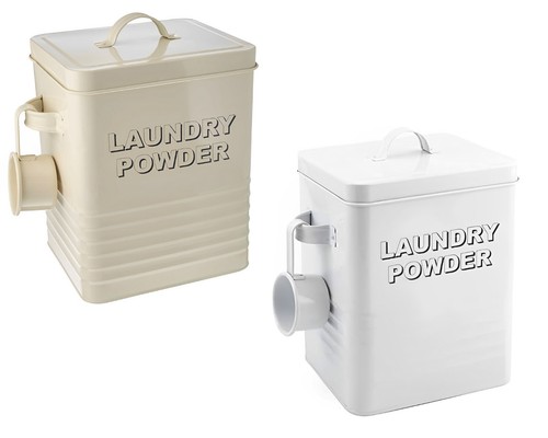 Laundry powder storage tin jar - laundry,