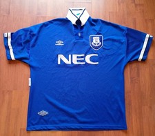 VINTAGE EVERTON 1994 XXL MENS HOME FOOTBALL SHIRT UMBRO BLUE