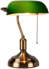 Bankers Desk Lamp Green Glass