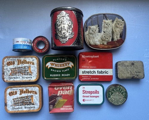 Vintage joblot mixed tins x11 - vintage,