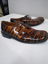 Tiger Print Shiny Fancy Dress Shoes For Men Size 12-13