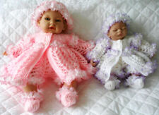 Dolls Knitting Pattern Matinee Coat Shoes Headband 9-10" & 14-15" Premature Baby