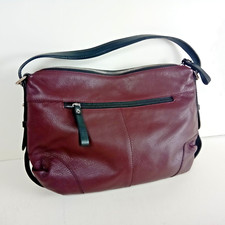 Gianni Conti  Burgandy Cowhide Leather Handbag  4 Inner Compartments Outer Zip