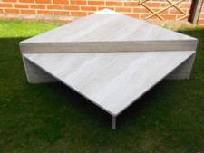 Italian Travertine Coffee Table - Triangular two-piece Up and Up
