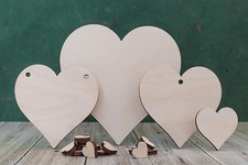 Wooden heart shapes 4mm
