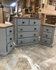 HANDMADE AYLESBURY 3 PIECE SET IN Grey , MANY COLOURS  (NOT FLATPACKED)