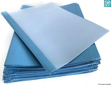 100x Prestige A4 Thermal Binding Covers PVC Leathergrain Blue 3mm 220gsm