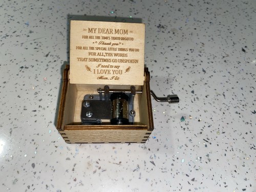 Wooden hand crank music box - wooden,
