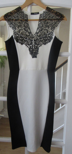 Quiz bodycon black white - &,