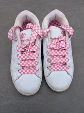 Heelys Wheeled Skate Shoes / Heelys Sidewalk  Size 2 UK Pink/White Girls