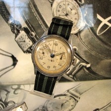 Vintag rare eye catching WW2 CHRONOGRAPHE SUISSE MOVADO 17 Rubis Nice mode Swiss