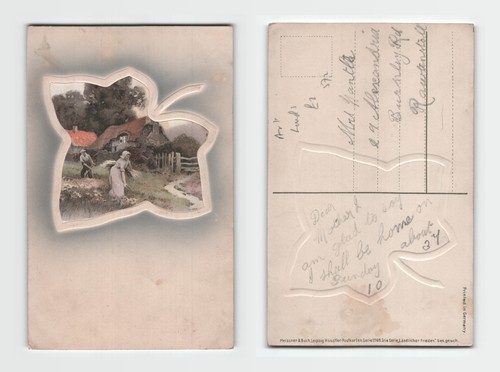 Postcard rural farm scene - -,