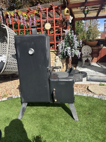 Black metal meat smoker - , with
