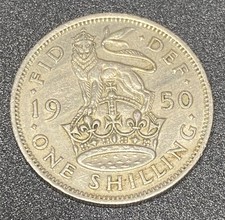 1950 George VI English One Shilling Coin. T2 36 