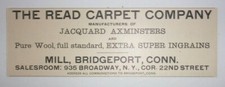 1891 The Read Carpet Company Advertisement Bridgeport, Conn.