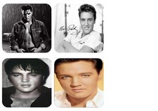 4x Cup Coasters Elvis The King
