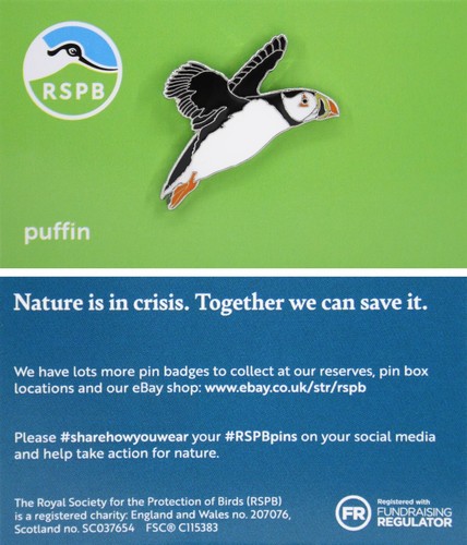 Rspb pin badge niic - niic, puffin