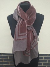 Dusky Pink Long Velvet Scarf