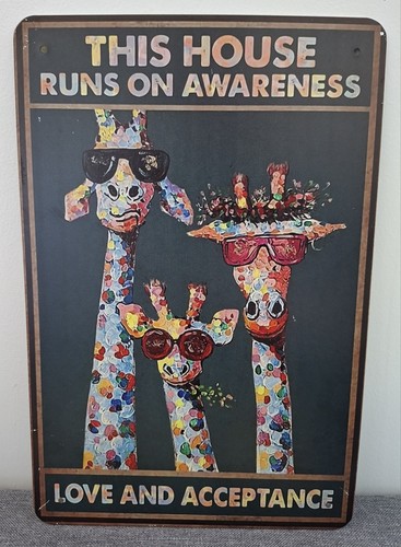 Giraffe autism awareness metal - awareness,