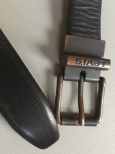 ORIGINAL LEVI'S Levi's METAL TAB LOGO LEATHER BELT - CHOCOLATE BROWN - MENS -see