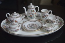 Wedgwood Kutani Crane Miniature Oval Full Tea Coffee Set 9 Piece made in England