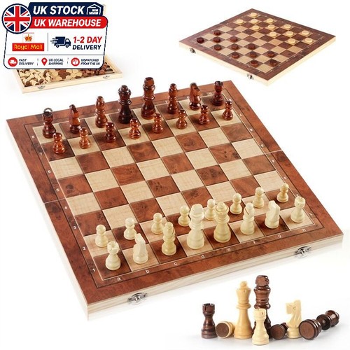 Large 39cm chess wooden set - large,